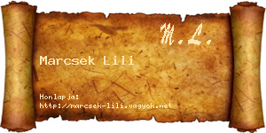 Marcsek Lili névjegykártya